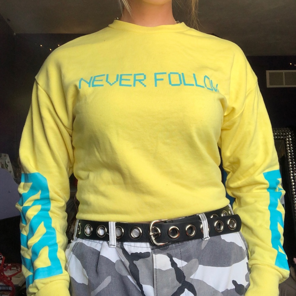 Neon Yellow & Blue Graphic Sweater